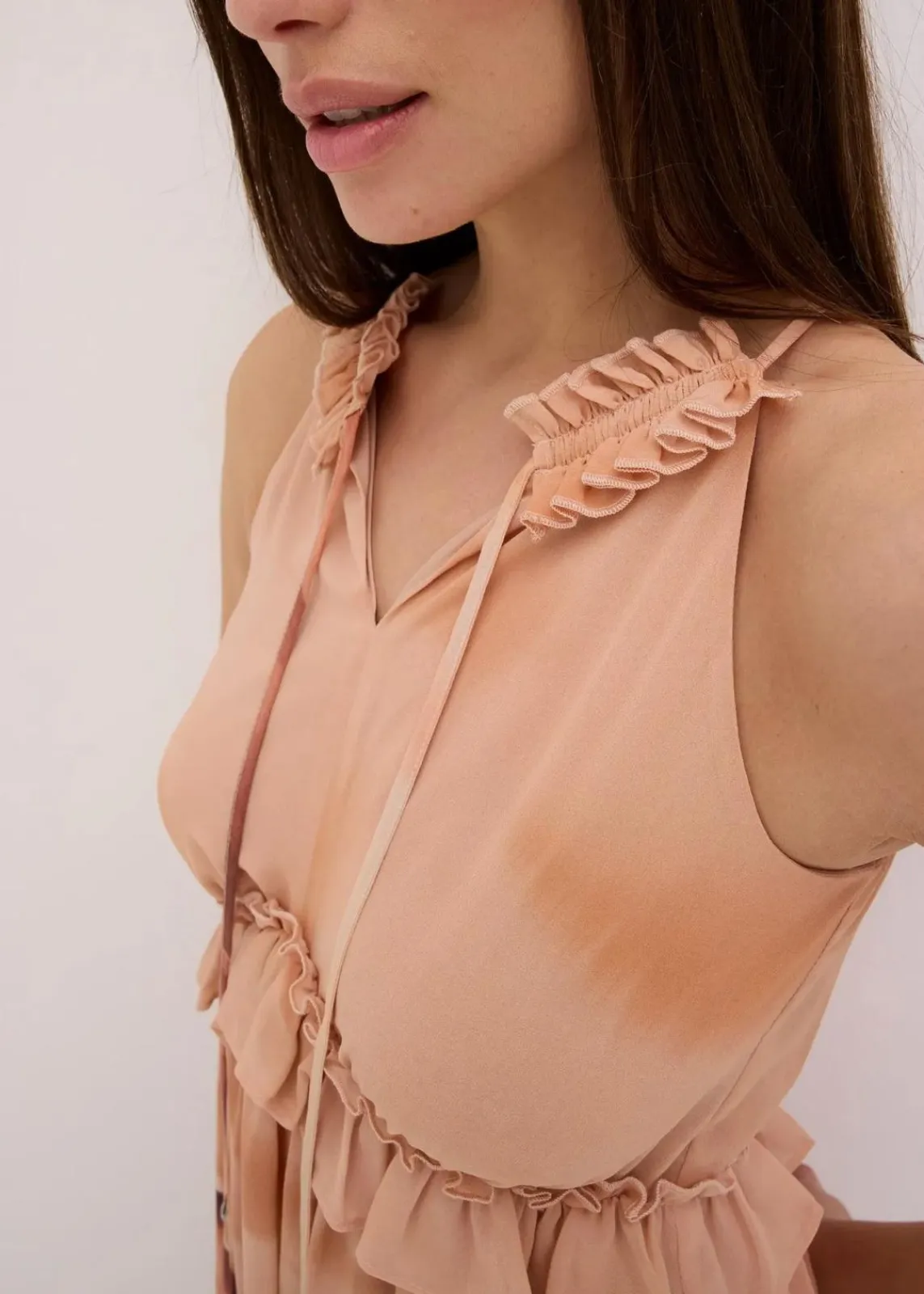 bonprix Bekleidung·Pullover & Strickjacken|Kleider^Chiffonkleid braun bedruckt