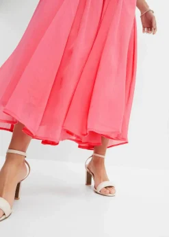 bonprix Bekleidung·Pullover & Strickjacken|Festliche Mode^Chiffonkleid mit Schleifendetails pink