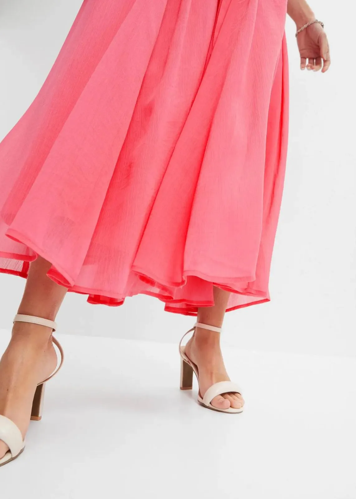bonprix Bekleidung·Pullover & Strickjacken|Festliche Mode^Chiffonkleid mit Schleifendetails pink