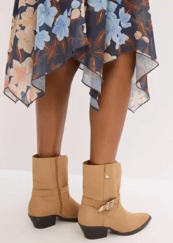 bonprix Bekleidung·Sportbekleidung|Röcke^Chiffon-Midirock mit asymmetrischem Saum nachtblau floral