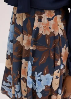 bonprix Bekleidung·Sportbekleidung|Röcke^Chiffon-Midirock mit asymmetrischem Saum nachtblau floral