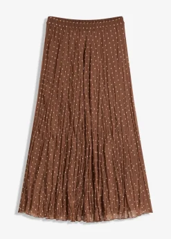 bonprix Nachhaltigere Materialien|Röcke^Chiffon-Rock in Crash-Optik hellbraun/sandbeige gepunktet