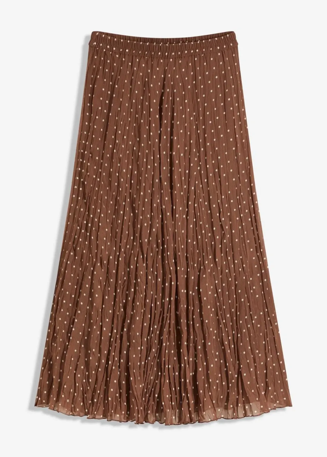 bonprix Nachhaltigere Materialien|Röcke^Chiffon-Rock in Crash-Optik hellbraun/sandbeige gepunktet