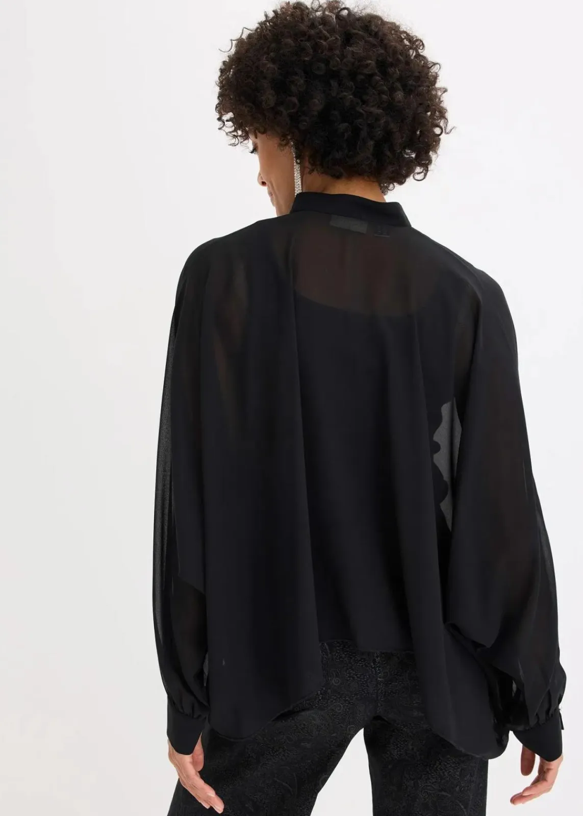 bonprix Bekleidung·Jacken & Mäntel|Blusen & Tuniken^Chiffontunika schwarz