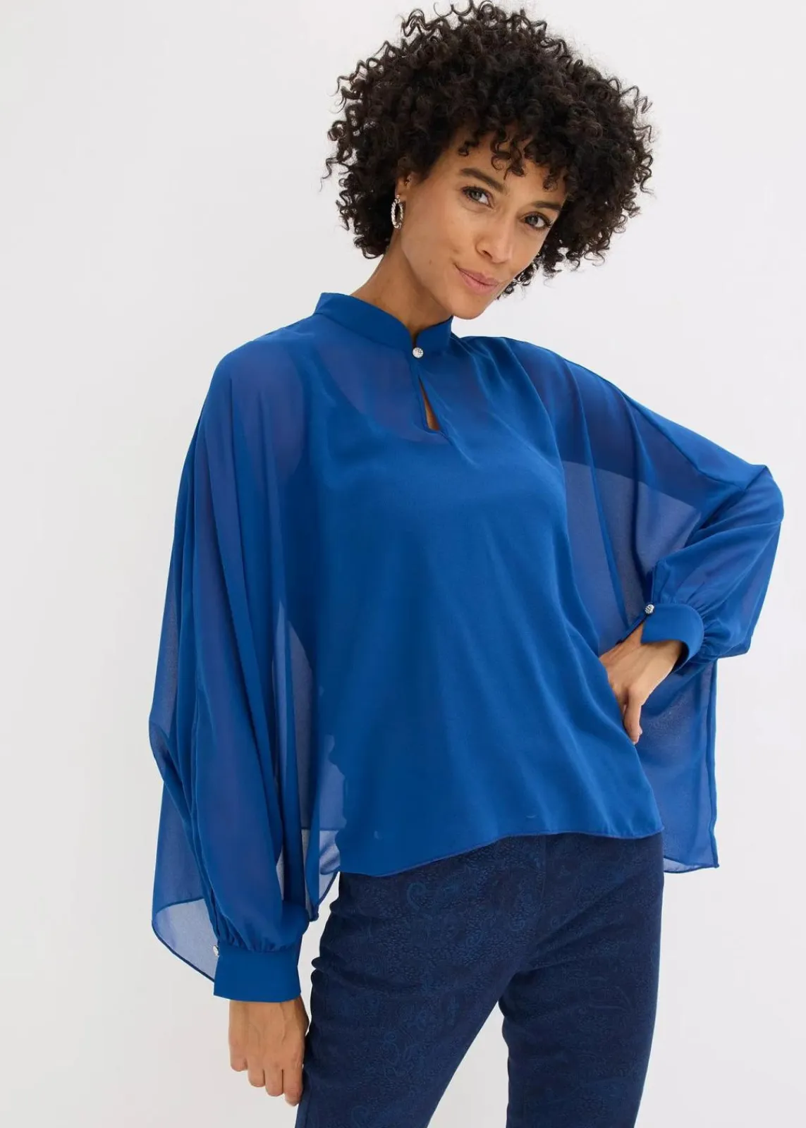 bonprix Blusen & Tuniken|Bekleidung·Jacken & Mäntel^Chiffontunika enzianblau