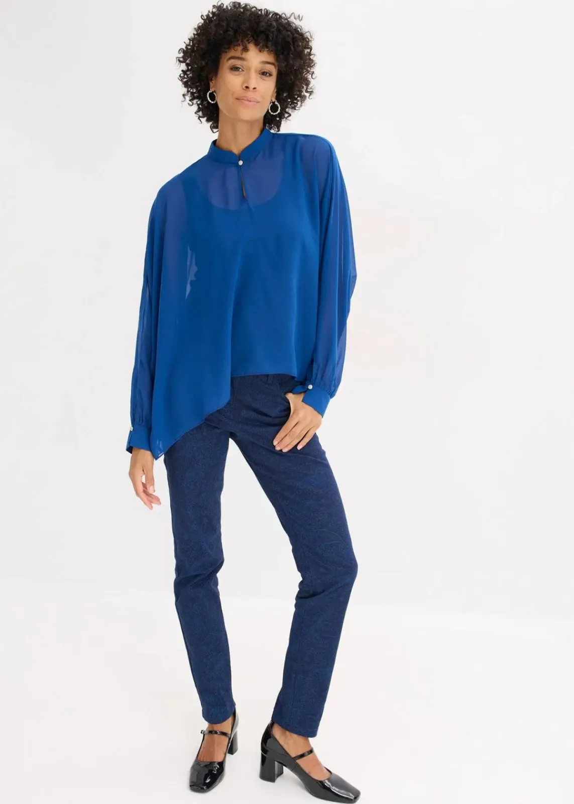 bonprix Blusen & Tuniken|Bekleidung·Jacken & Mäntel^Chiffontunika enzianblau