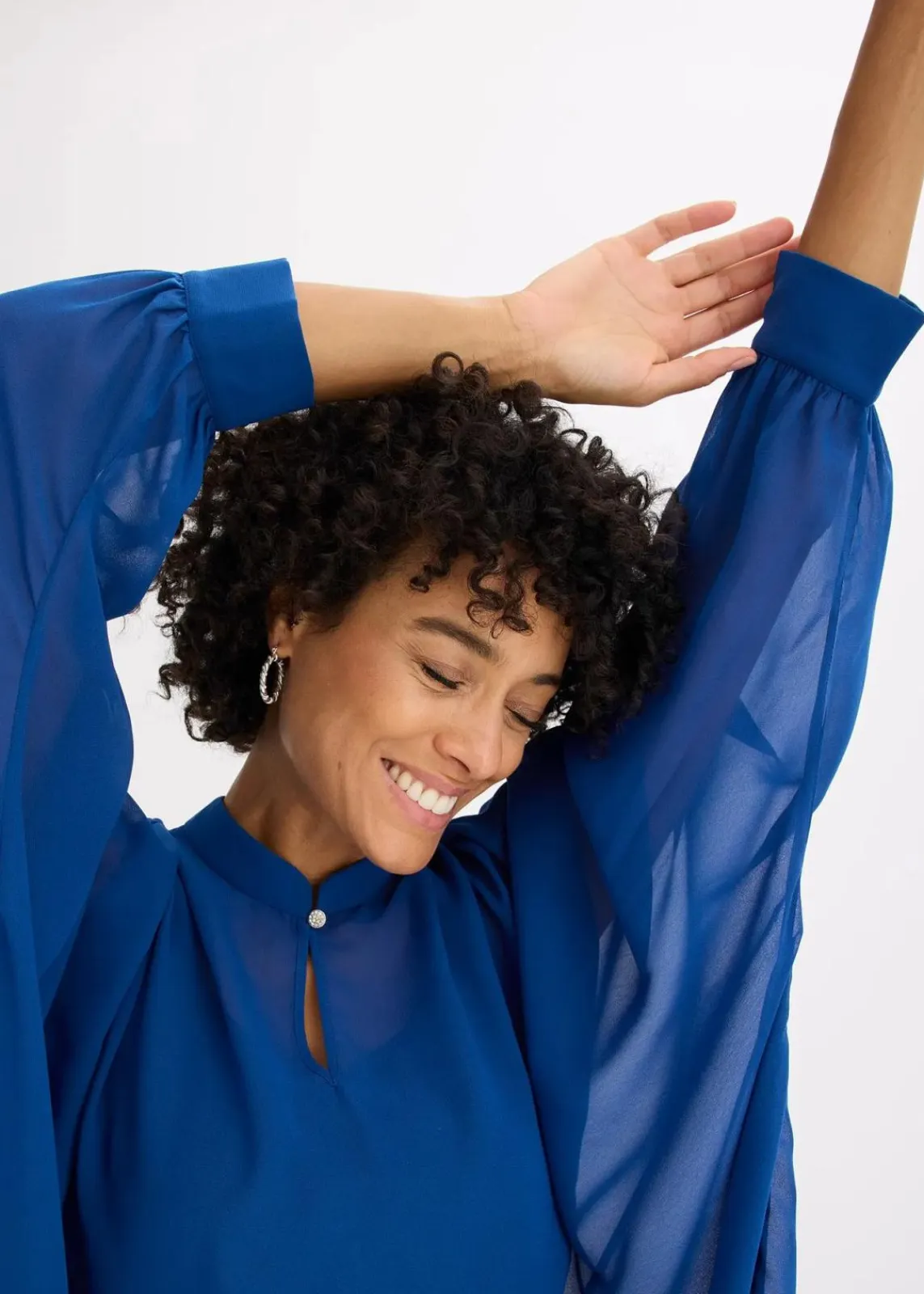 bonprix Blusen & Tuniken|Bekleidung·Jacken & Mäntel^Chiffontunika enzianblau
