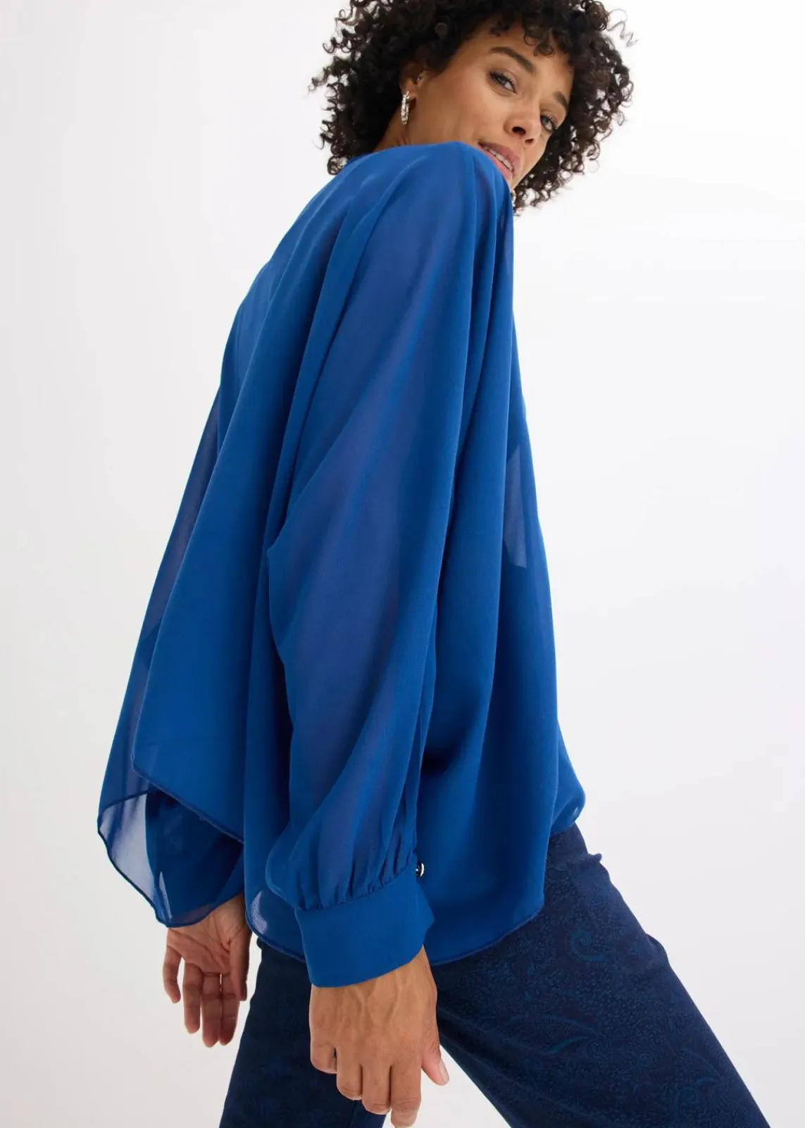 bonprix Blusen & Tuniken|Bekleidung·Jacken & Mäntel^Chiffontunika enzianblau