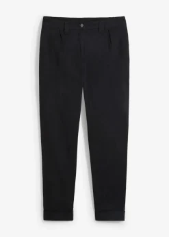 bonprix Hosen|Kurzgrößen^Chinohose aus Baumwolle, knöchellang schwarz