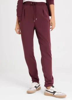 bonprix Nachhaltigere Materialien|Hosen^Chinohose aus Scuba weinrot