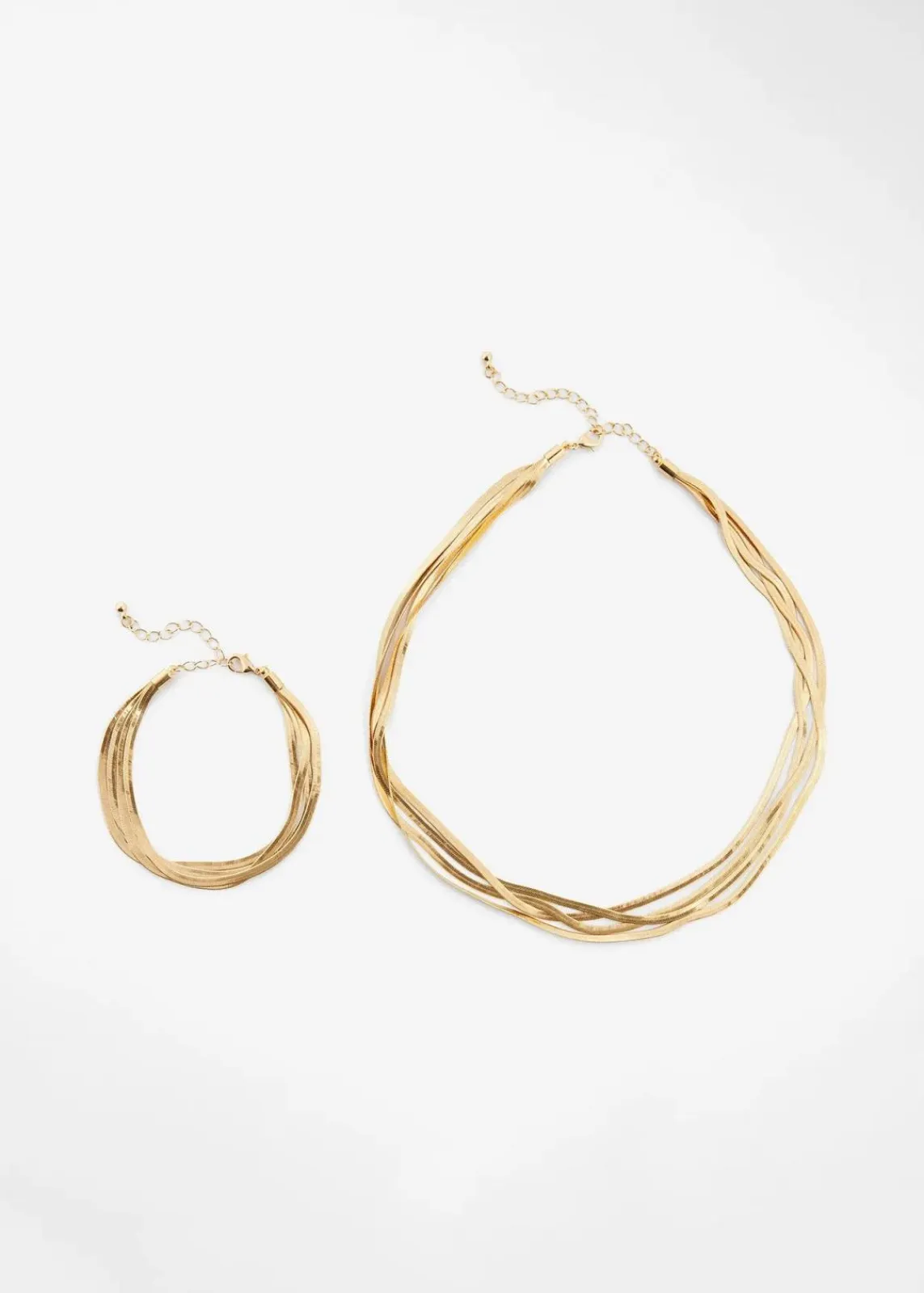 bonprix Schmuck|Schuhe & Accessoires In Spezialgrößen·Schmuck^Choker und Armband (2-tlg. Schmuckset) aus Messing goldfarben