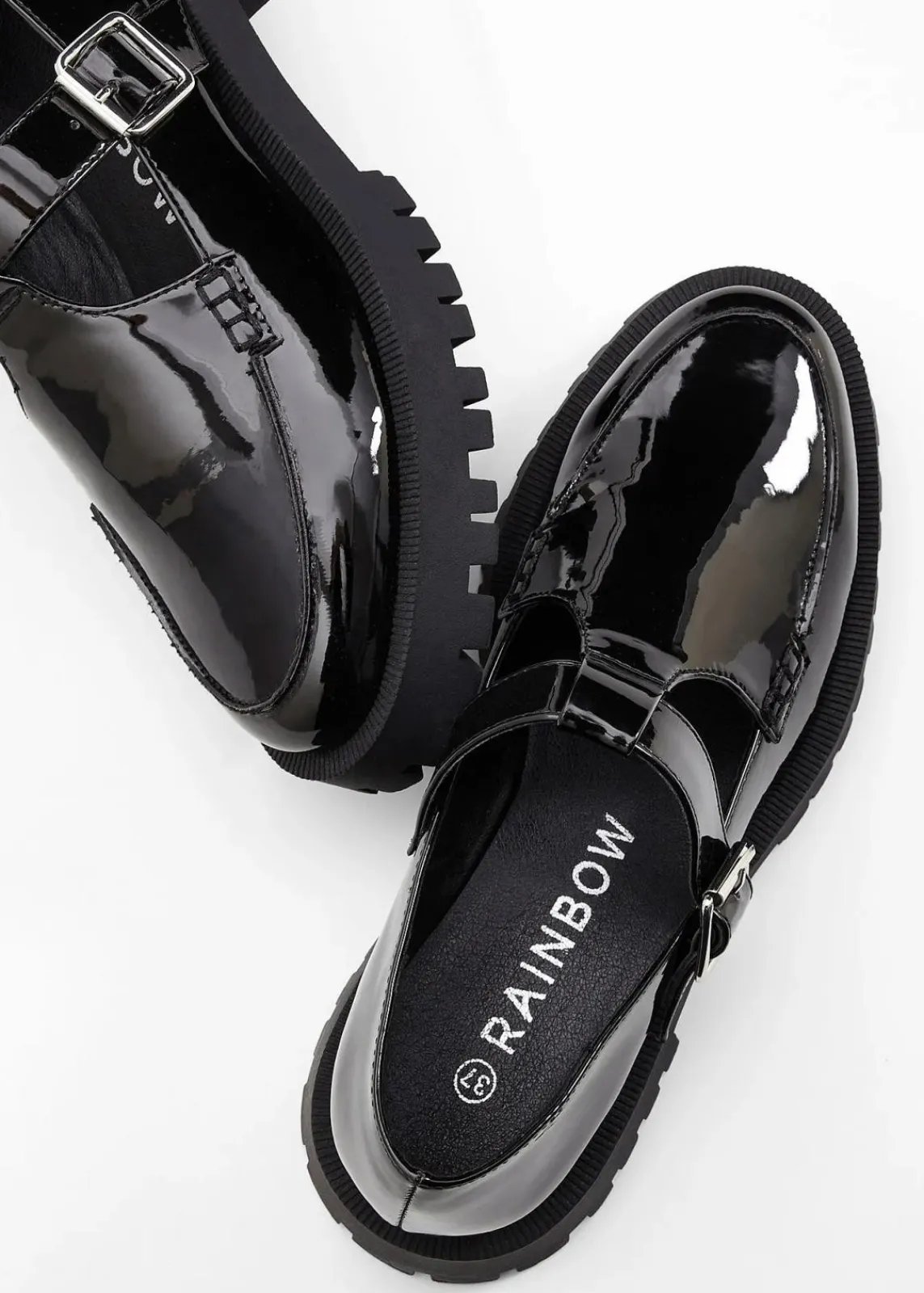 bonprix Slipper & Halbschuhe|Sommerschuhe^Chunky Loafer mit Cut-Outs schwarz lack