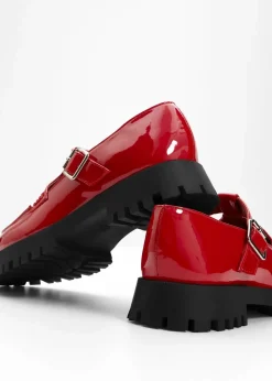 bonprix Sommerschuhe|Slipper & Halbschuhe^Chunky Loafer mit Cut-Outs rot