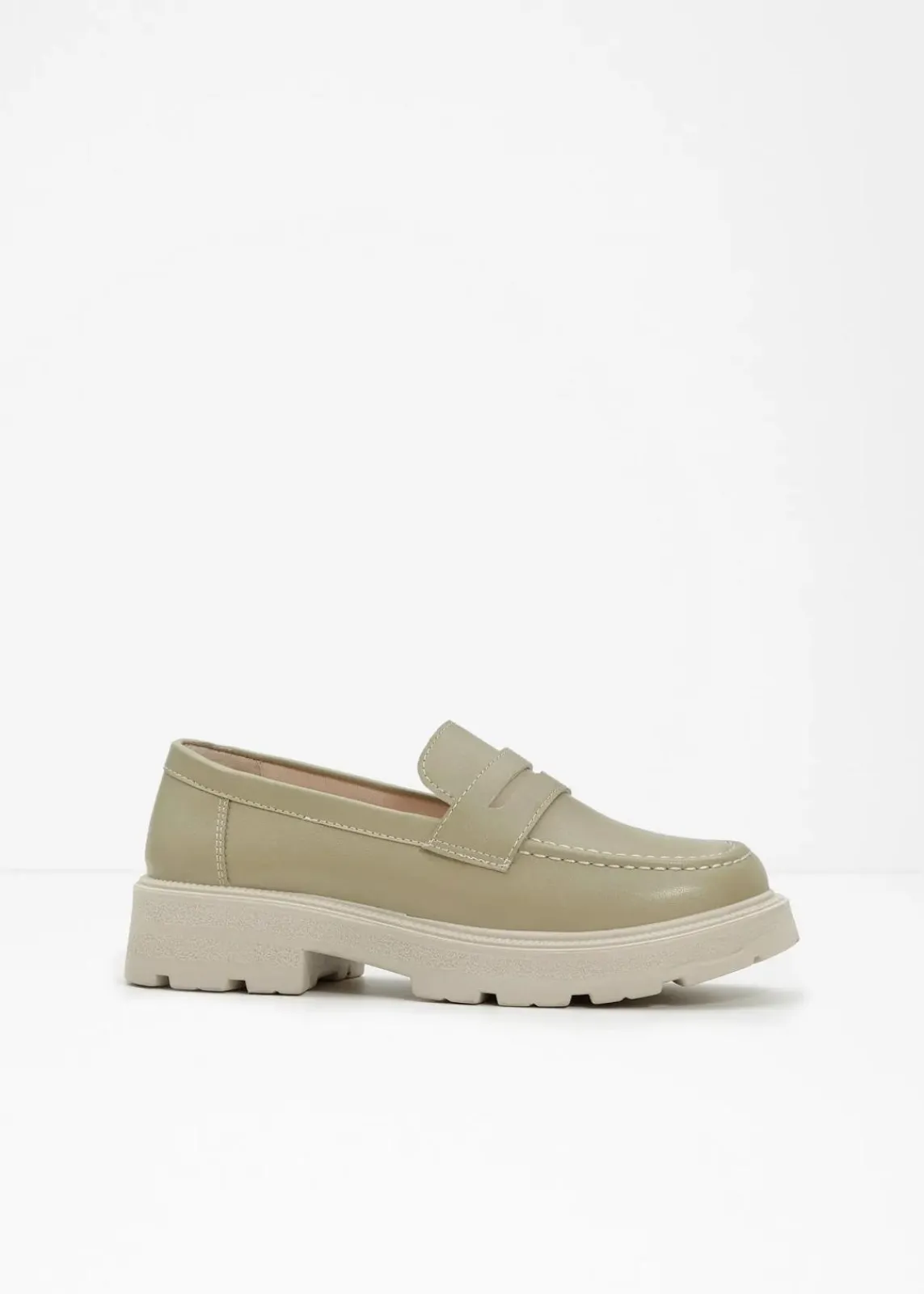 bonprix Sommerschuhe|Loafer^Chunky Loafer mit leichter Sohle rauchkhaki