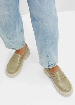 bonprix Sommerschuhe|Loafer^Chunky Loafer mit leichter Sohle rauchkhaki