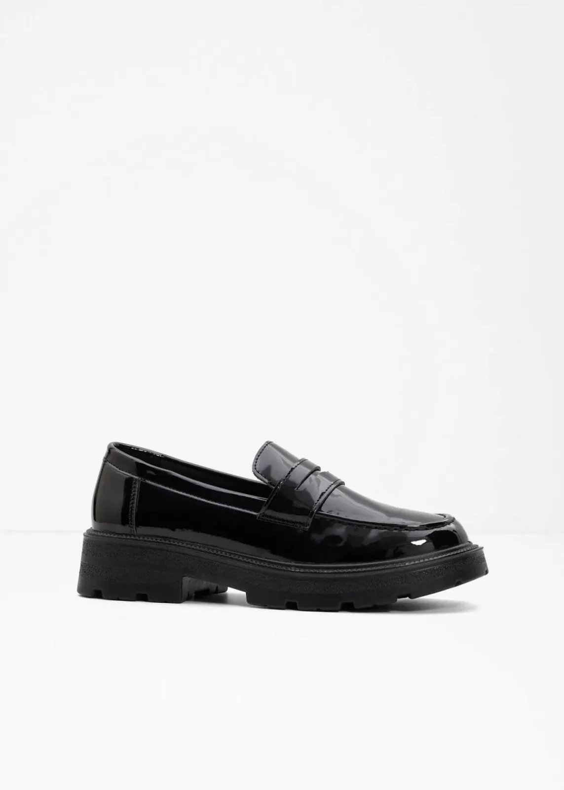 bonprix Sommerschuhe|Loafer^Chunky Loafer mit leichter Sohle schwarz lack