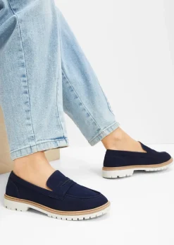 bonprix Slipper & Halbschuhe|Sommerschuhe^Chunky Loafer mit Profilsohle dunkelblau