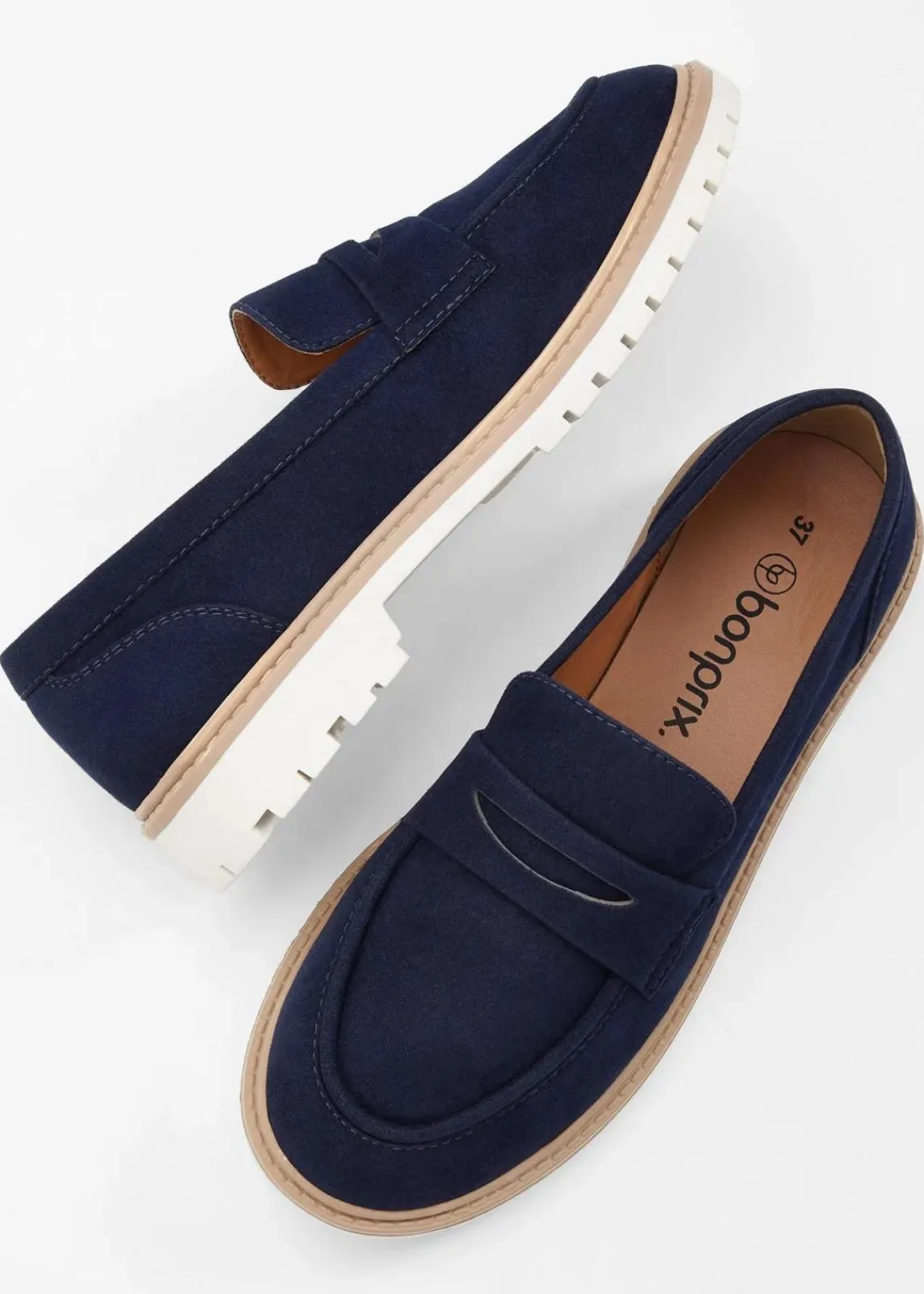bonprix Slipper & Halbschuhe|Sommerschuhe^Chunky Loafer mit Profilsohle dunkelblau