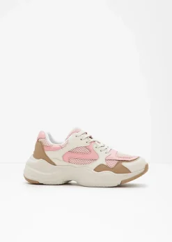 bonprix Sneaker^Chunky Sneaker mit leichter Sohle natur/softrosa/grünbeige