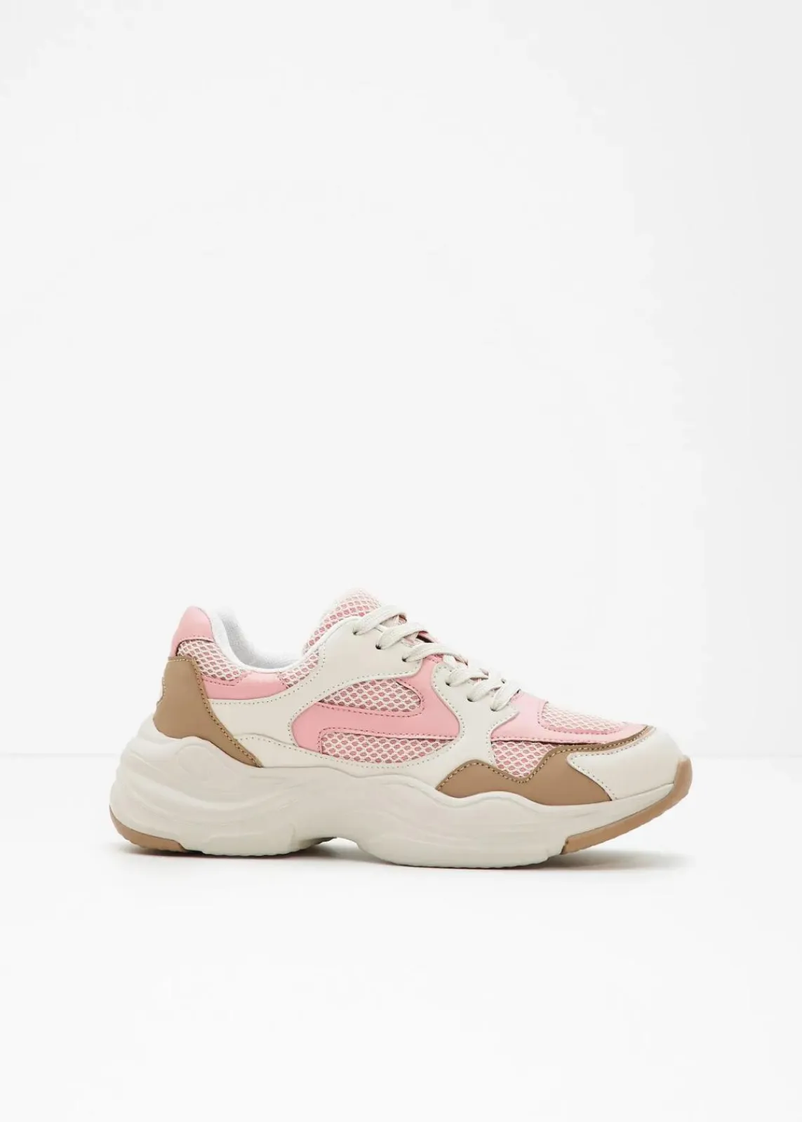 bonprix Sneaker^Chunky Sneaker mit leichter Sohle natur/softrosa/grünbeige