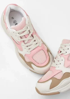 bonprix Sneaker^Chunky Sneaker mit leichter Sohle natur/softrosa/grünbeige