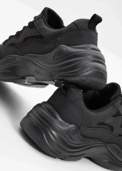 bonprix Sneaker^Chunky Sneaker mit Mesh-Einsatz schwarz