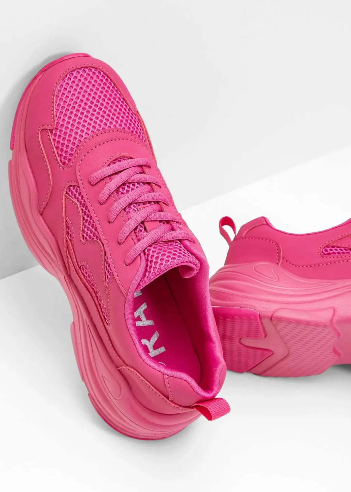 bonprix Sneaker^Chunky Sneaker mit Mesh-Einsatz pink