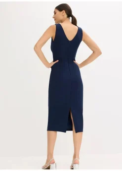 bonprix Bekleidung·Pullover & Strickjacken|Festliche Mode^Cocktailkleid mit Strassapplikation dunkelblau