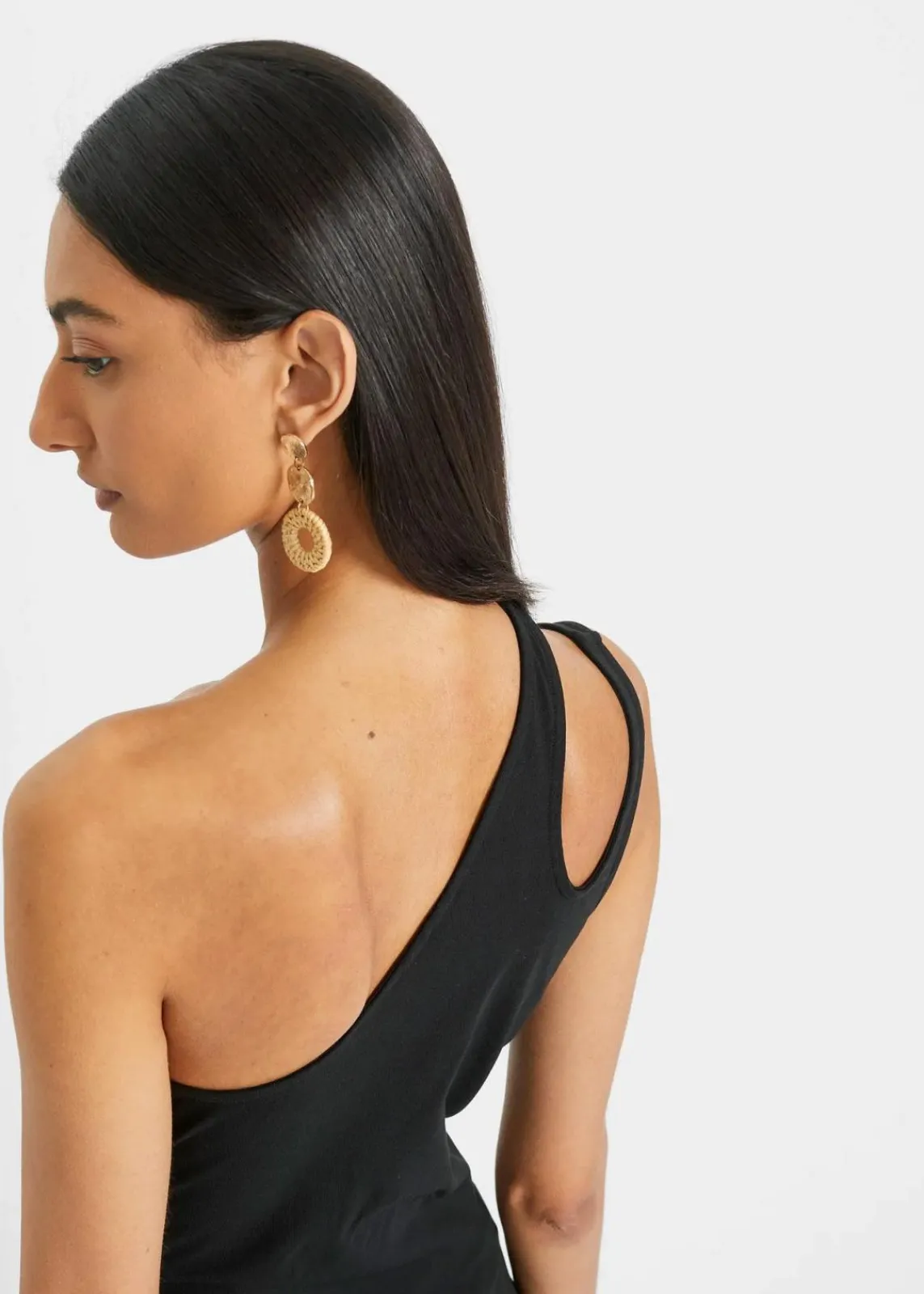 bonprix Shirts & Tops|Nachhaltigere Materialien^Cold-Shoulder Top mit Bio-Baumwolle schwarz