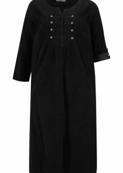 bonprix Kleider|Bekleidung·Pullover & Strickjacken^Cord-Blusenkleid aus reiner Baumwolle schwarz