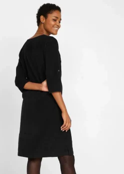 bonprix Kleider|Bekleidung·Pullover & Strickjacken^Cord-Blusenkleid aus reiner Baumwolle schwarz