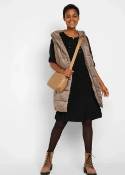 bonprix Kleider|Bekleidung·Pullover & Strickjacken^Cord-Blusenkleid aus reiner Baumwolle schwarz
