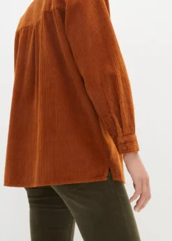 bonprix Blusen & Tuniken|Bekleidung·Jacken & Mäntel^Cordhemd aus reiner Baumwolle bronze