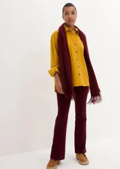 bonprix Bekleidung·Jacken & Mäntel|Blusen & Tuniken^Cord-Hemd mit Seitenschlitz ockergold