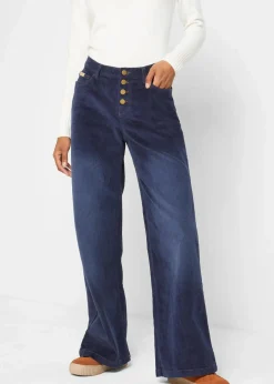 bonprix Bekleidung·Kleider|Hosen^Cordhose aus Baumwolle mit Stretch dunkelblau