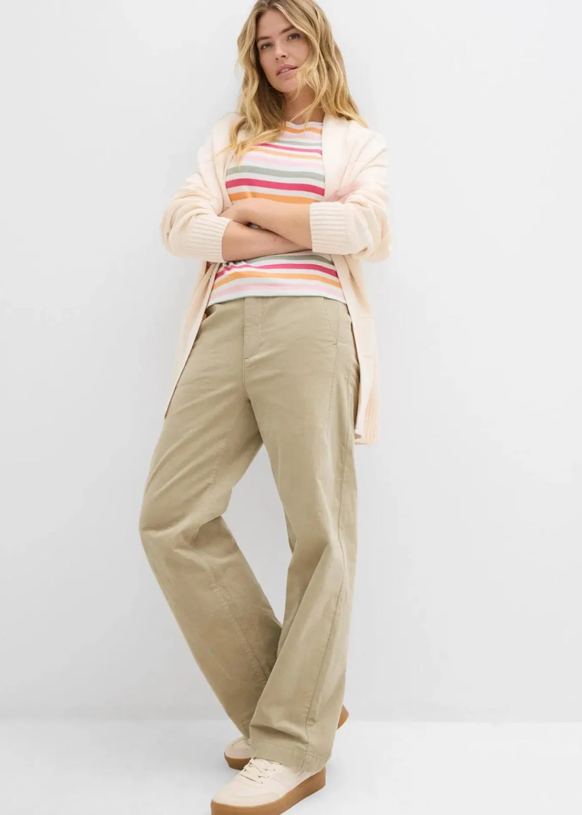 bonprix Hosen|Bekleidung·Kleider^Cordhose aus Baumwoll-Mix mattschilf