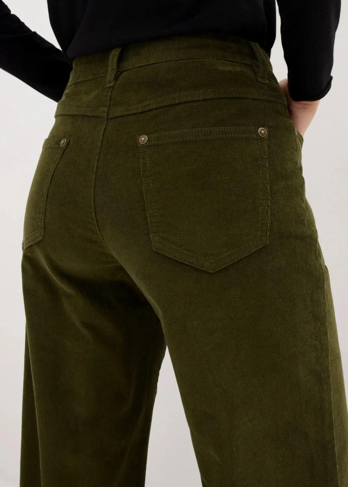 bonprix Hosen|Bekleidung·Kleider^Cordhose im Marlene-Stil dunkeloliv