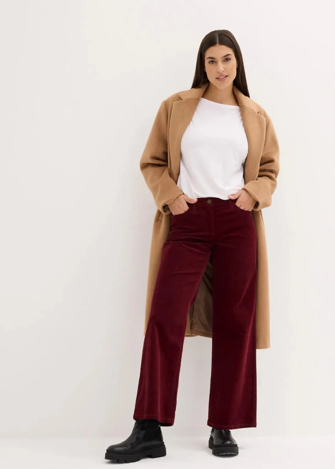 bonprix Bekleidung·Kleider|Hosen^Cordhose im Marlene-Stil ahornrot