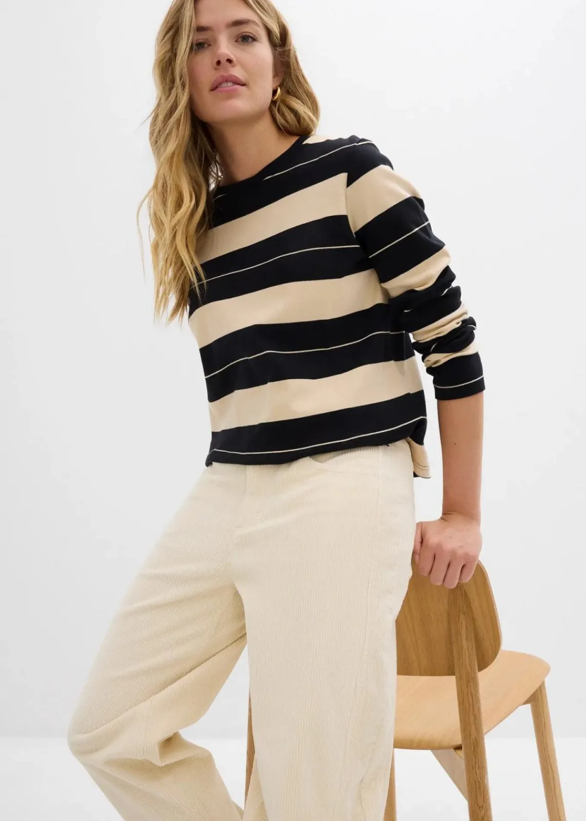 bonprix Bekleidung·Kleider|Hosen^Cordhose in Barellform naturbeige