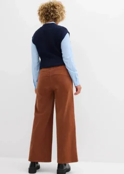 bonprix Hosen|Bekleidung·Kleider^Cordhose mit Bequembund, High Waist ziegelbraun