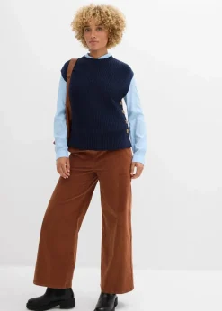 bonprix Hosen|Bekleidung·Kleider^Cordhose mit Bequembund, High Waist ziegelbraun