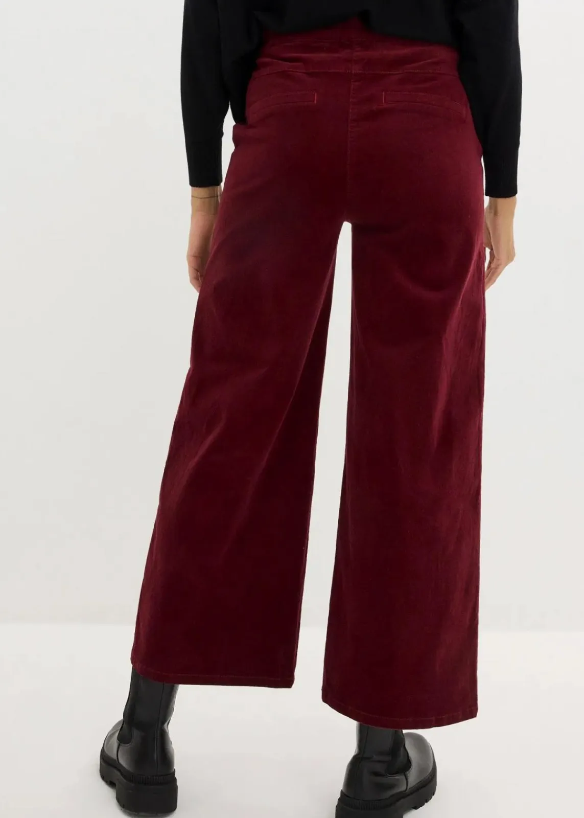 bonprix Hosen|Bekleidung·Kleider^Cordhose mit Bequembund, High Waist dunkelbeere