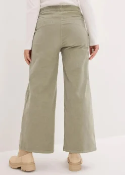 bonprix Bekleidung·Kleider|Hosen^Cordhose mit Bequembund, High Waist seegras