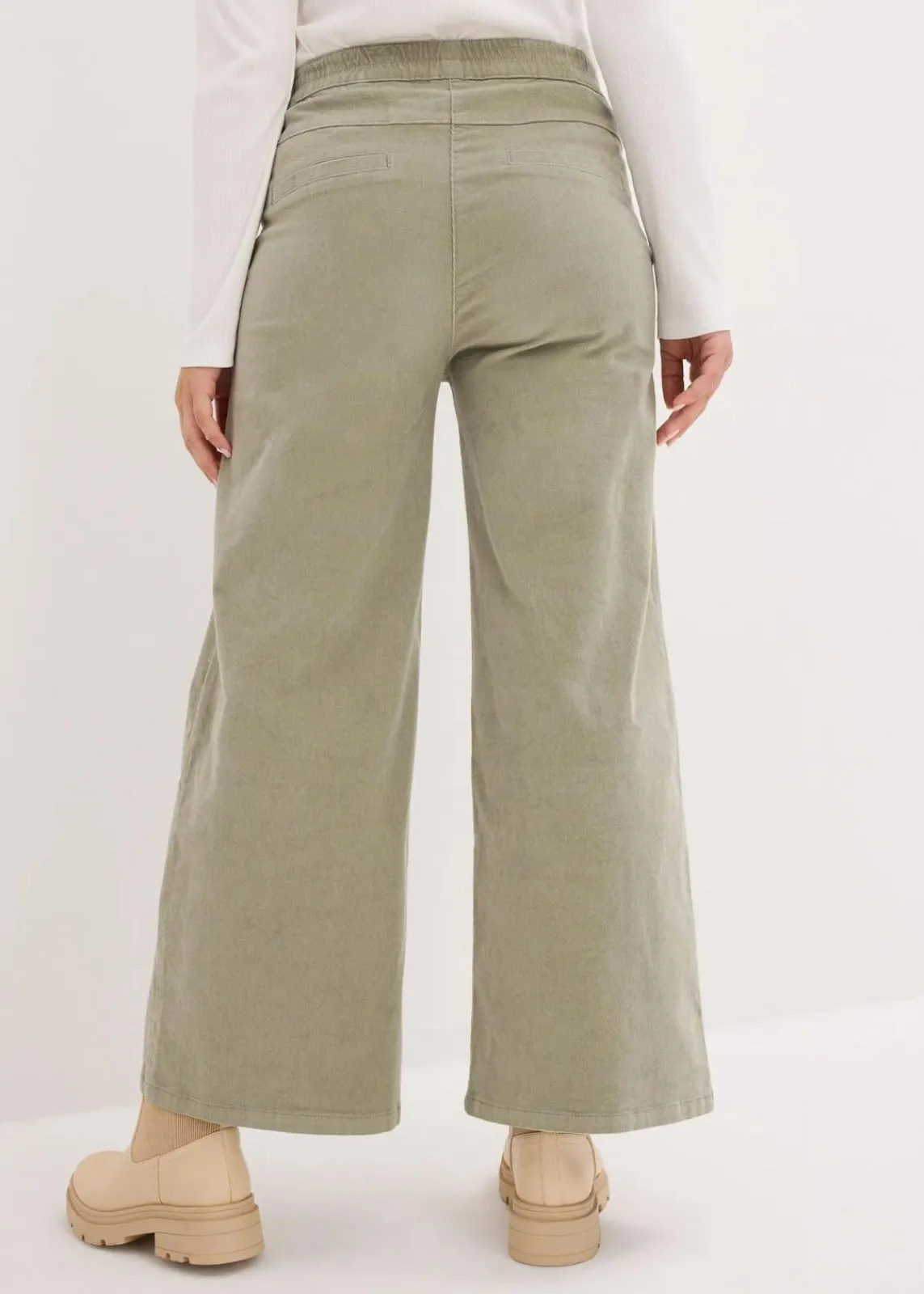 bonprix Bekleidung·Kleider|Hosen^Cordhose mit Bequembund, High Waist seegras