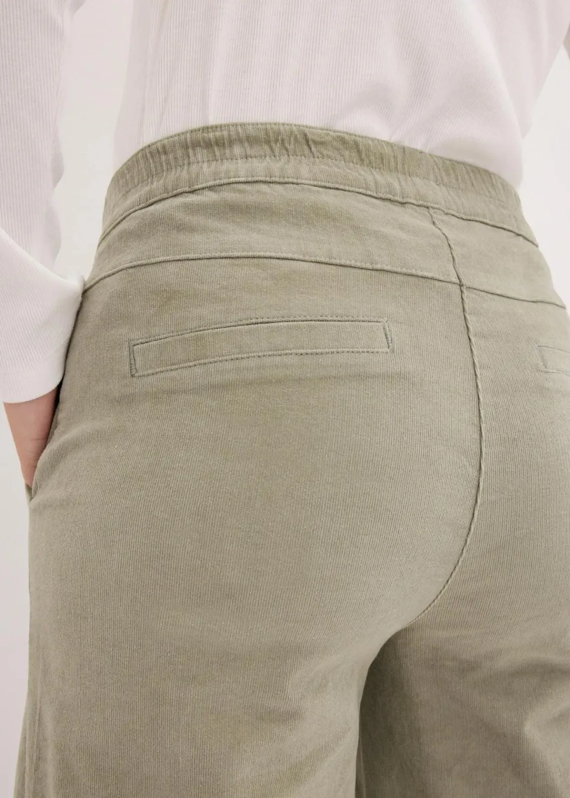 bonprix Bekleidung·Kleider|Hosen^Cordhose mit Bequembund, High Waist seegras