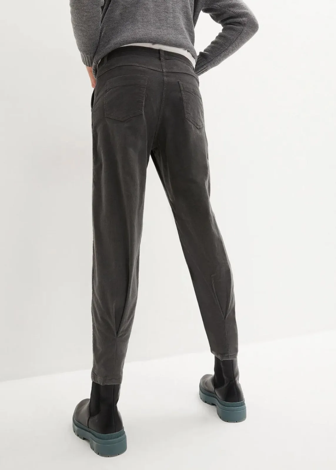 bonprix Bekleidung·Kleider|Hosen^Cordhose mit Bio-Baumwolle, Balloon-Fit dunkelgrau