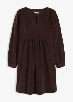 bonprix Kleider|Bekleidung·Pullover & Strickjacken^Cordkleid aus Baumwolle dunkelbraun