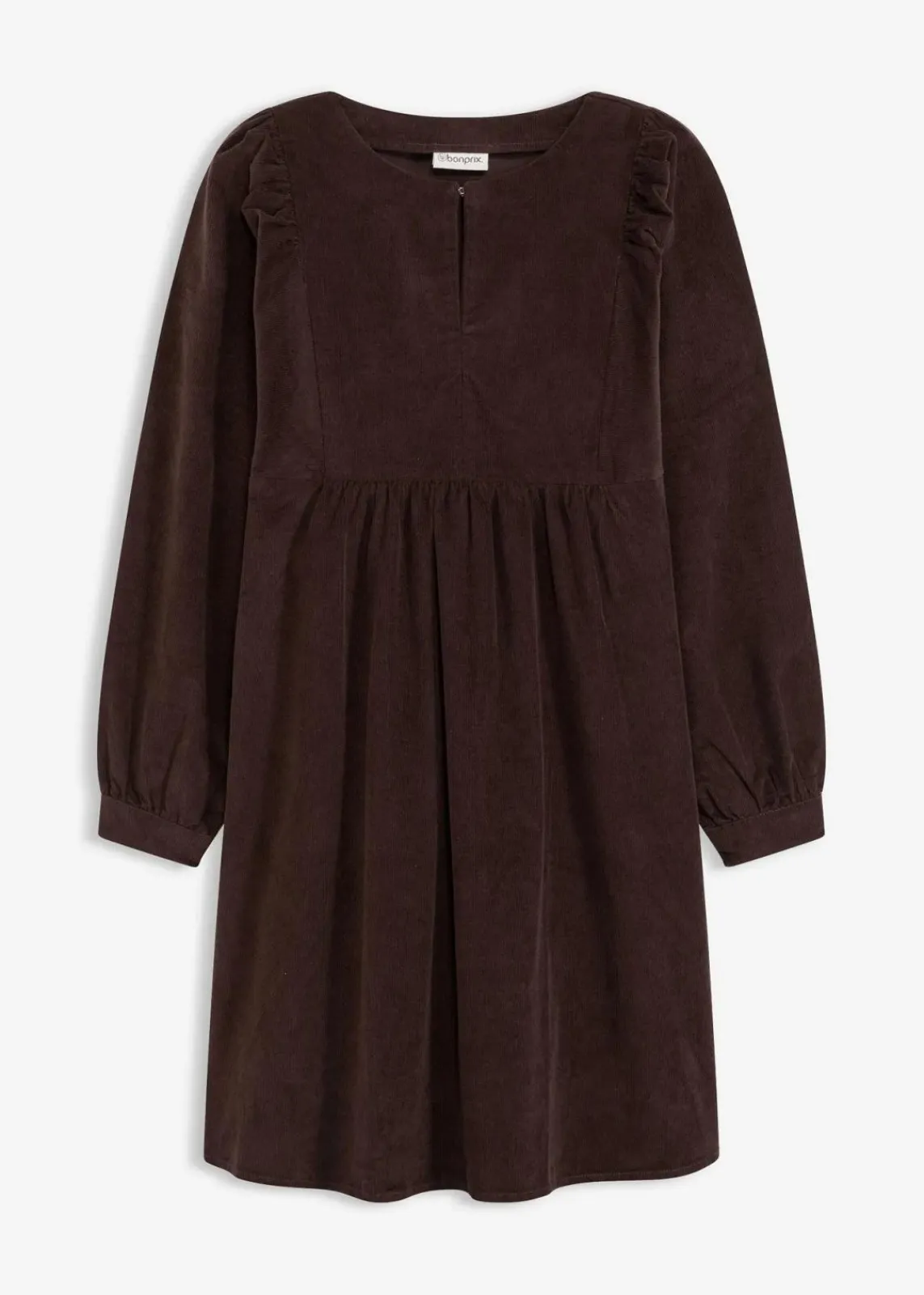 bonprix Kleider|Bekleidung·Pullover & Strickjacken^Cordkleid aus Baumwolle dunkelbraun