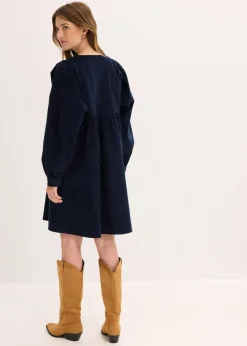 bonprix Bekleidung·Pullover & Strickjacken|Kleider^Cordkleid aus Baumwolle tintenblau