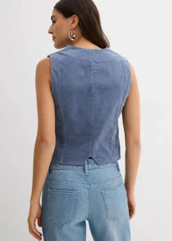 bonprix Jacken & Mäntel|Nachhaltigere Materialien^Cord-Weste rauchblau